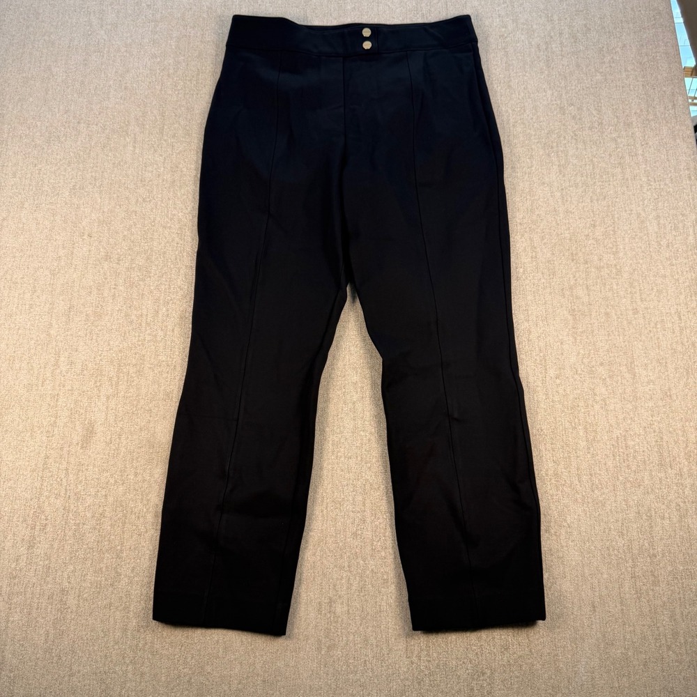 Spanx The Perfect Pant Women XL Black Slim Straight Leg Ponte Trousers